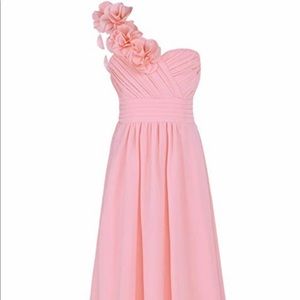 Girls pink chiffon dress